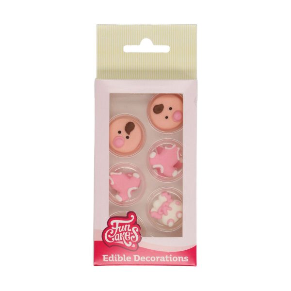 Funcakes - Suikerdecoratie Baby Meisje set/12 | deheerlijketaart.nl