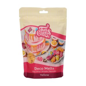 Funcakes - Deco melts Yellow 250 gr | deheerlijketaart.nl