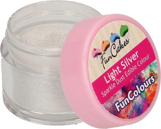 Funcakes - Sparkle dust light silver | deheerlijketaart.nl