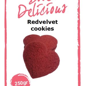 Bake Delicious - Mix voor Redvelvet Cookies - 250 gr | deheerlijketaart.nl
