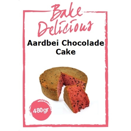 Bake Delicious - Aardbei Chocolade Cake - 480 gr | www.deheerlijketaart.nl