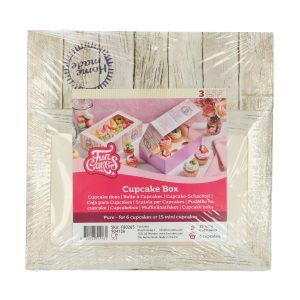 Funcakes - Cupcake doos 6 - Houtlook - set/3 | deheerlijketaart.nl | hippetaarten.nl