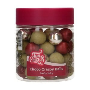 Funcakes - Choco Crispy Bal - Holly Jolly | deheerlijketaart.nl | hippetaarten.nl