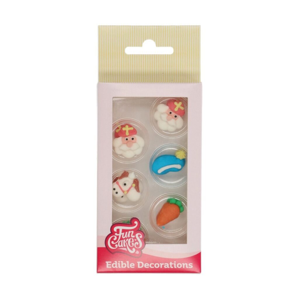 Funcakes - Sinterklaas Suikerdecoratie 12 stk | deheerlijketaart.nl | hippetaarten.nl