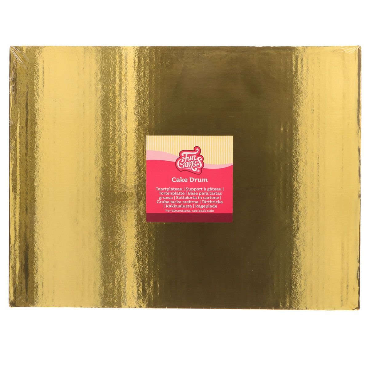 FunCakes - Cake Drum Oblong Gold 40,5x30,5cm 20mm | deheerlijketaart.nl | hippetaarten.nl