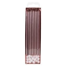 PME - Taartkaarsjes Rose Goud Extra Lang 15 cm – Set/16 | deheerlijketaart.nl | hippetaarten.nl