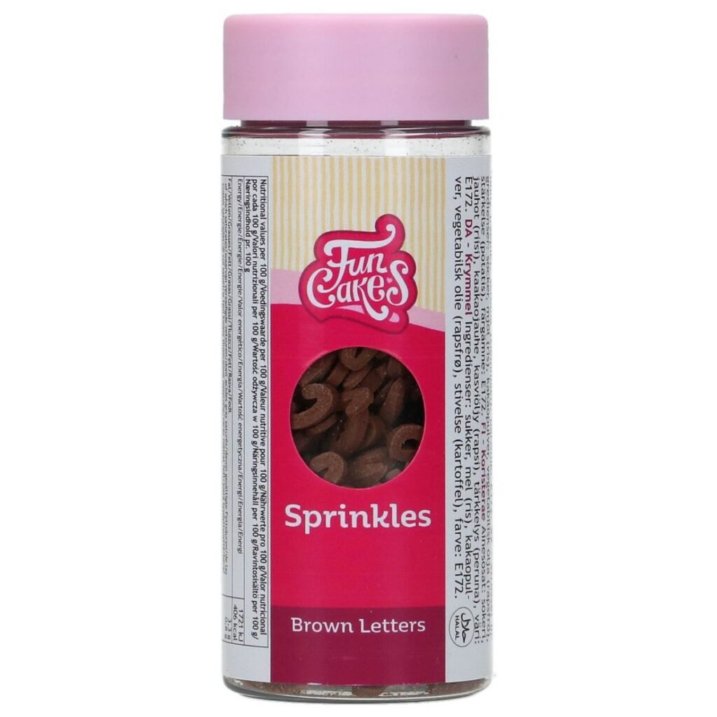 FunCakes - Bruine "chocolade" Letters – 50 g | deheerlijketaart.nl | hippetaarten.nl